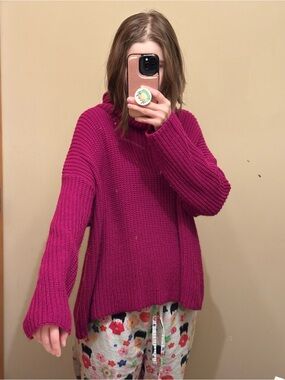 Comfy Oversized Knit Turtleneck Sweater